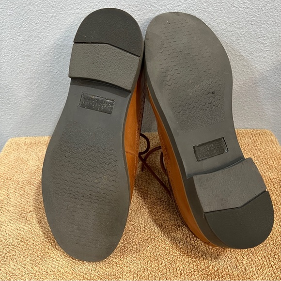 Lauren Ralph Lauren Leather Wing Tip Oxford Shoes Butterscotch & Brown Suede Sz6 - Picture 4 of 9